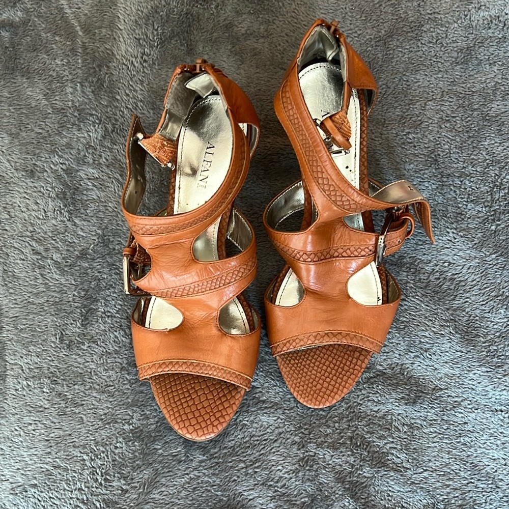 Alfani brown women’s ankle heels.
